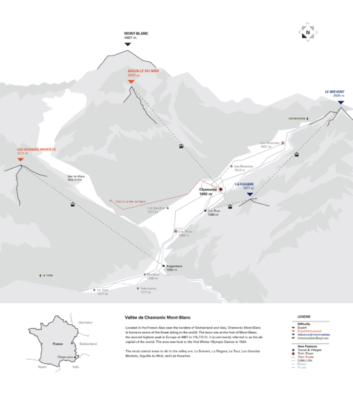 Chamonix Mont-Blanc Lift Access Map