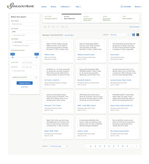 Search Results Recent Obituaries Grid View