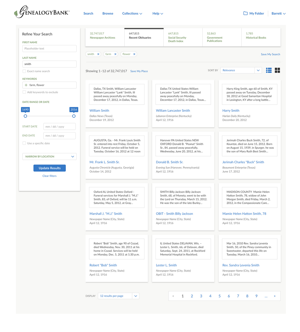 Search Results Design — Grid View (Cards)