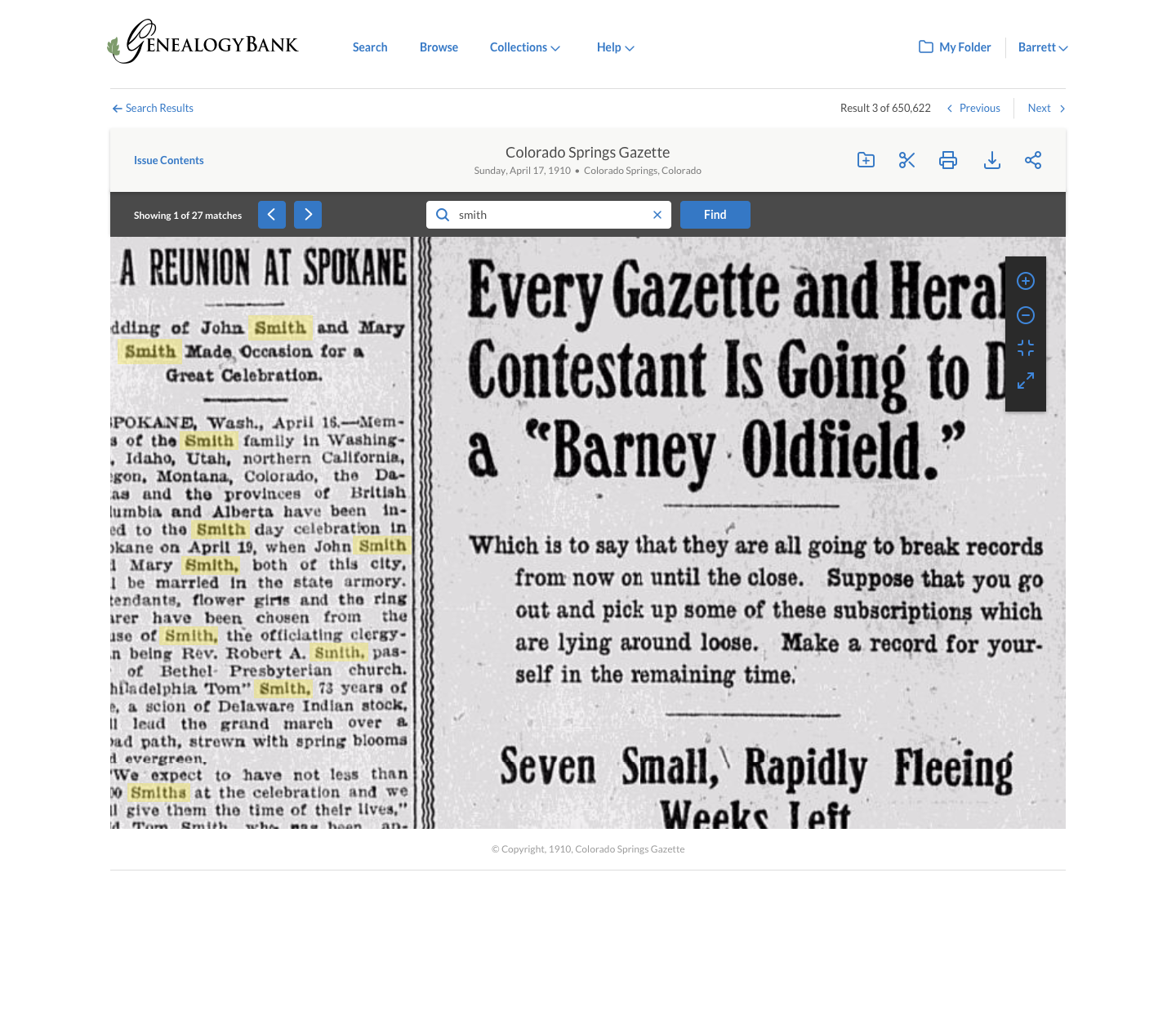 Image Viewer Design Update — Newspaper Display Zoomed with Dynamic Highlighting of Search Term
