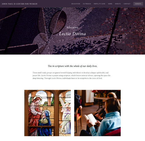 Lectio Divina Landing Page